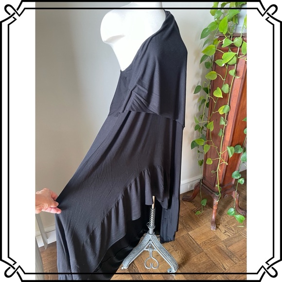 Rare find Free People Assymetrical Capelette One Shoulder Knit Flowy maxi - Picture 3 of 9